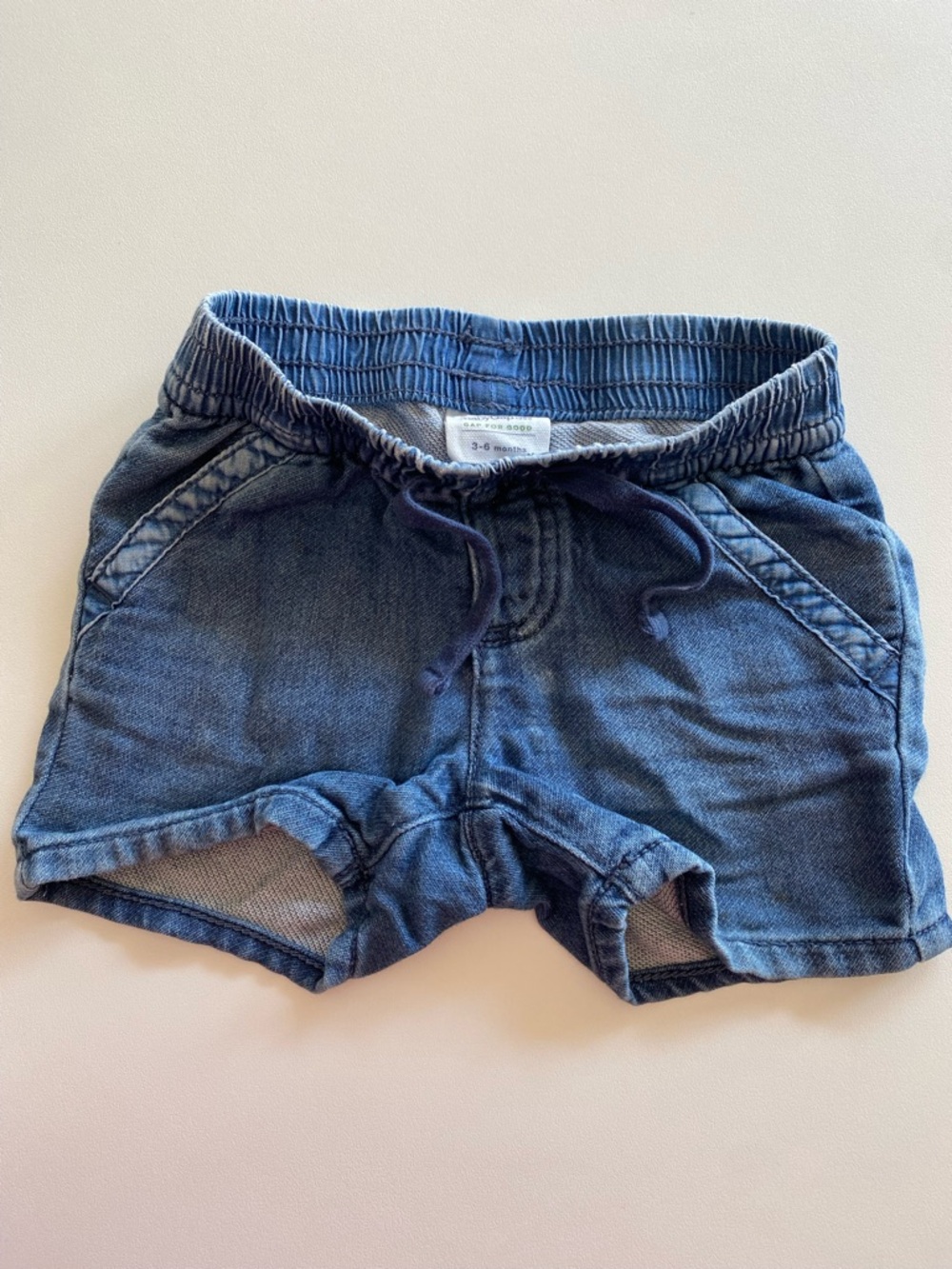 GAP Navy Denim-Look Pull-On Shorts